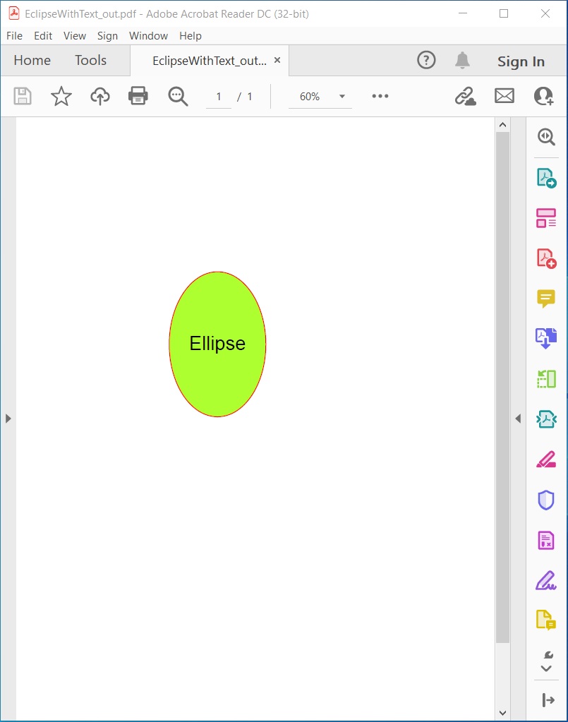 أضف Ellipse في مستندات PDF باستخدام C #.
