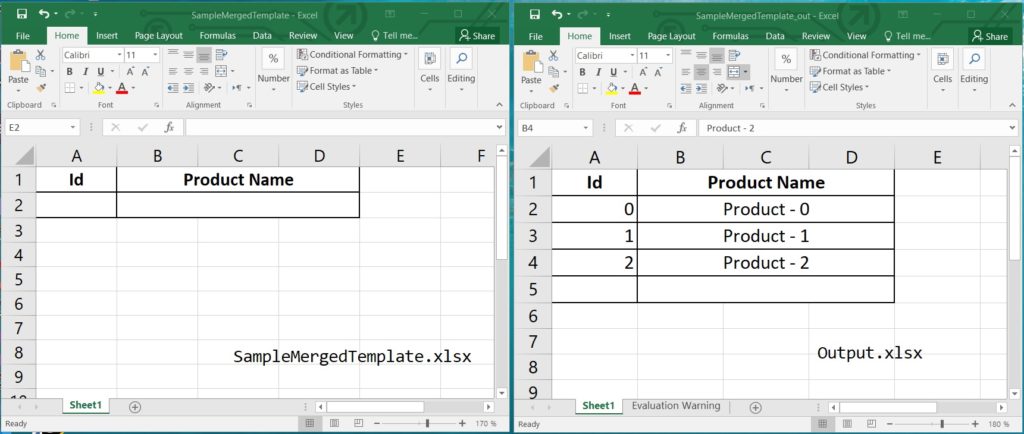 تصدير البيانات إلى Excel باستخدام الخلايا المدمجة في Java