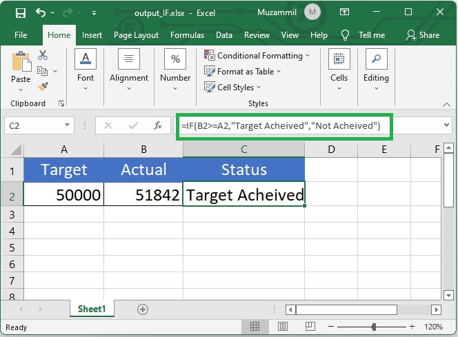 IF-Funktion in Excel mit C#.