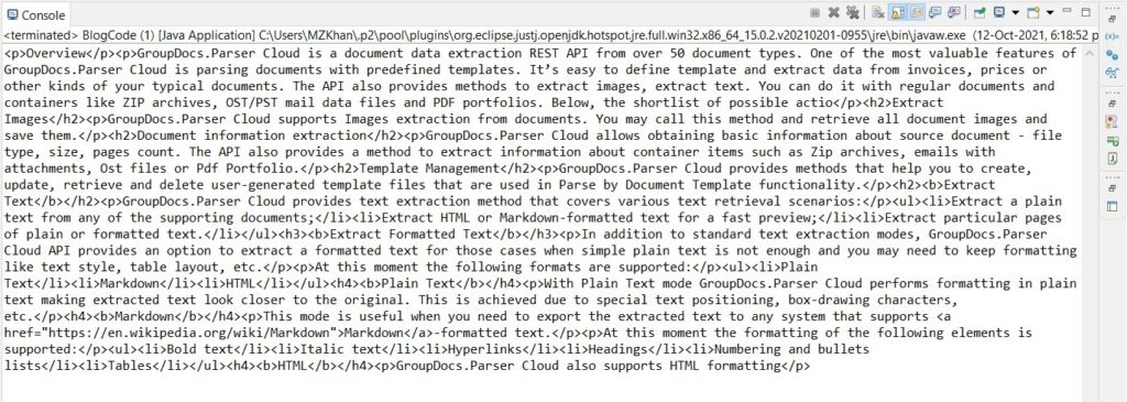Extrahieren Sie formatierten Text aus DOCX mit Java