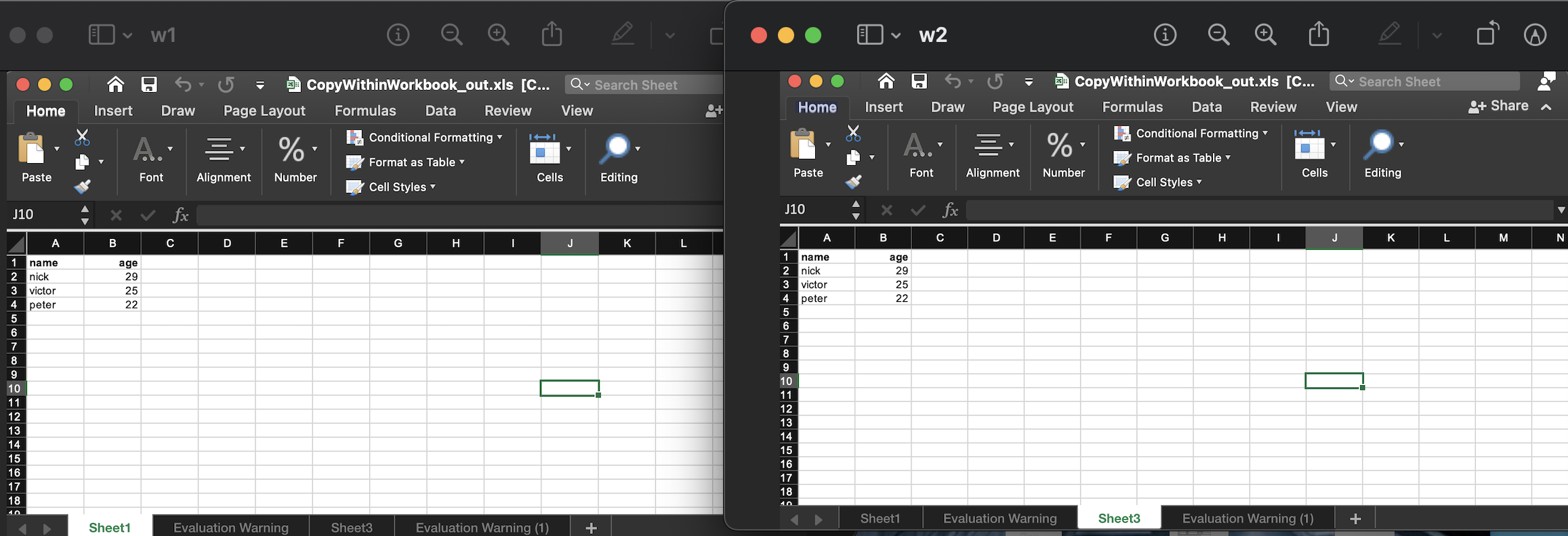 Excel überträgt Daten von einem Blatt auf ein anderes