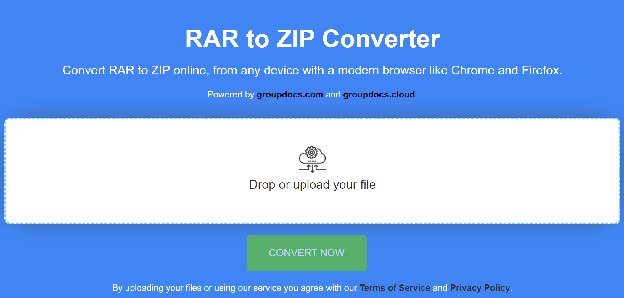 Convertidor de RAR a ZIP en línea