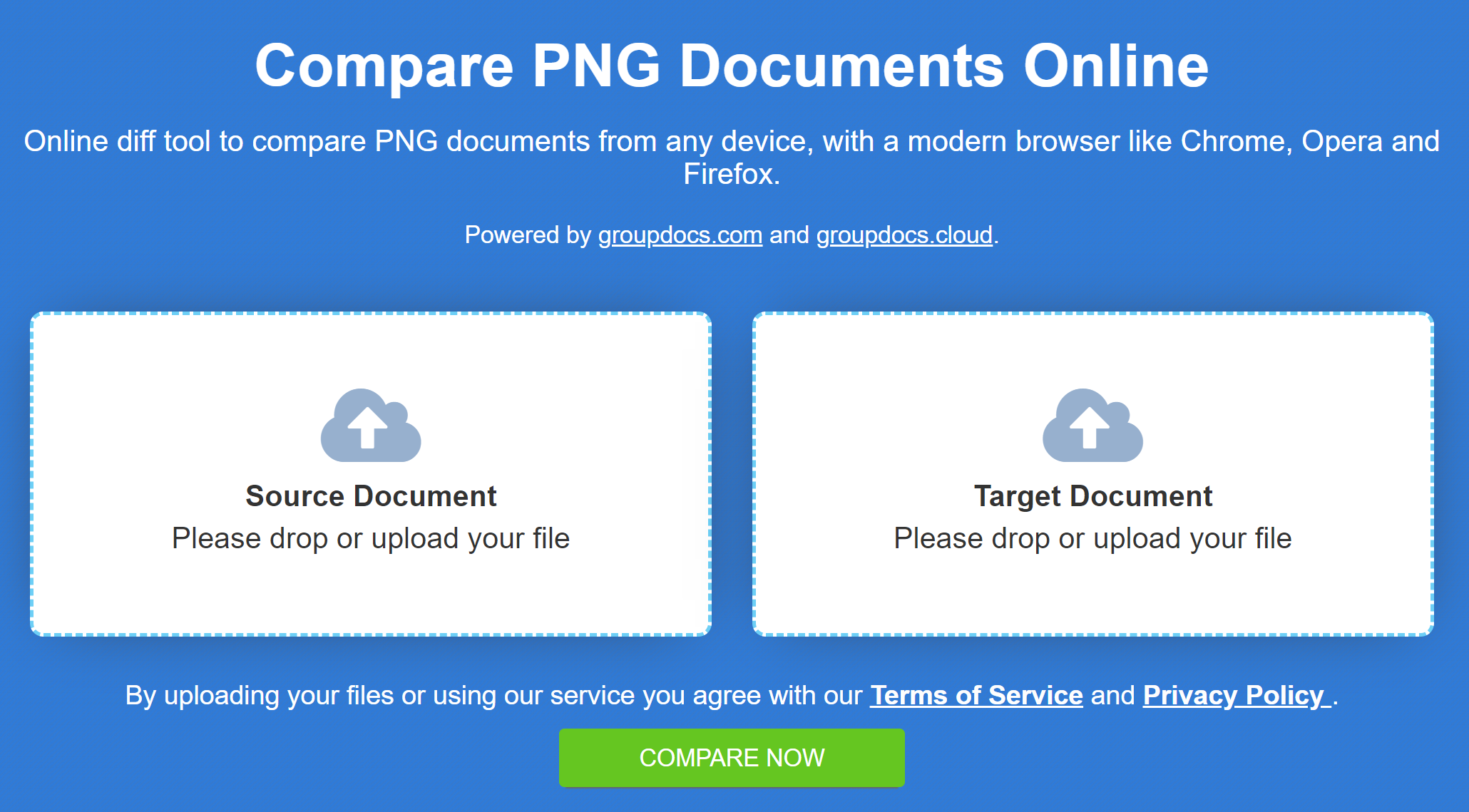 Herramienta de comparación en línea para comparar imágenes PNG