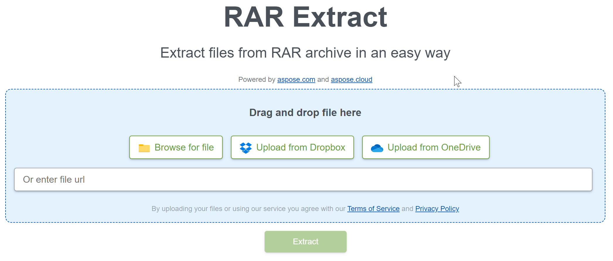 un archivo RAR en línea