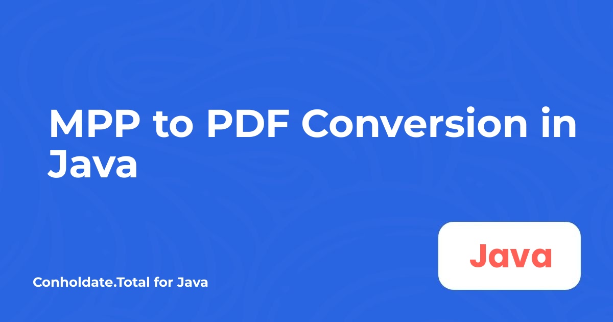 تبدیل MPP به PDF در Java
