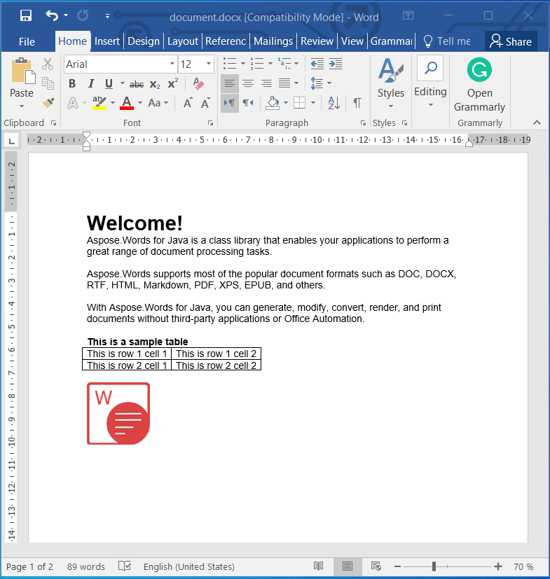 ایجاد اسناد Word با استفاده از جاوا