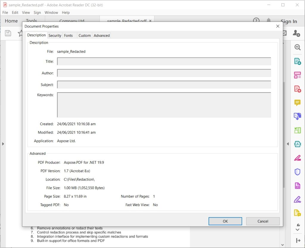 حذف متادیتا در PDF با استفاده از C#
