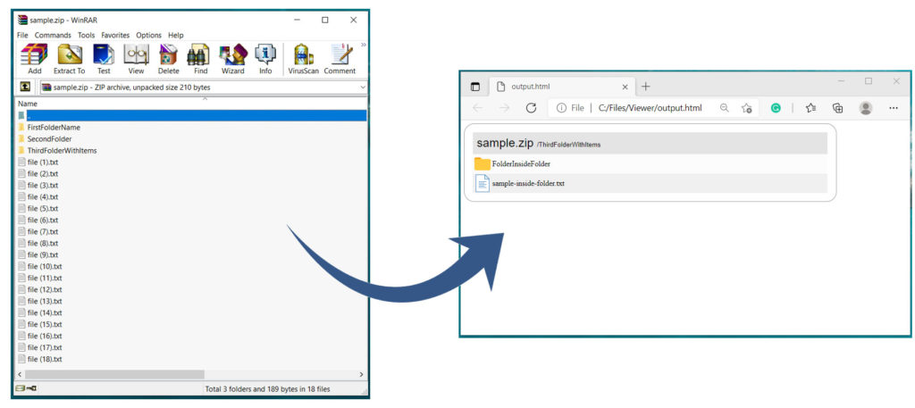 دریافت پوشه مشخص از آرشیوهای ZIP در HTML