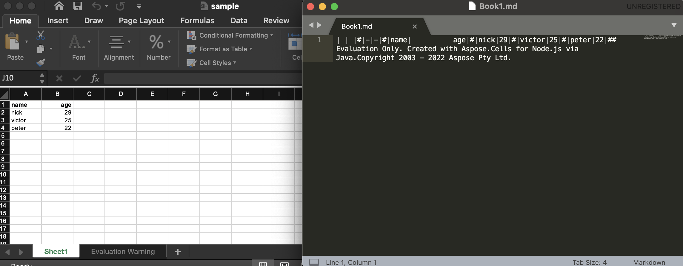 Convertir Excel En Markdown Dans Nodejs 5048