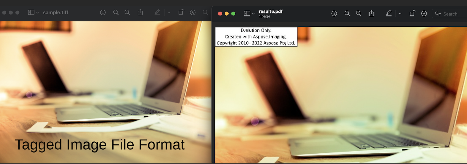 conversion tiff en pdf