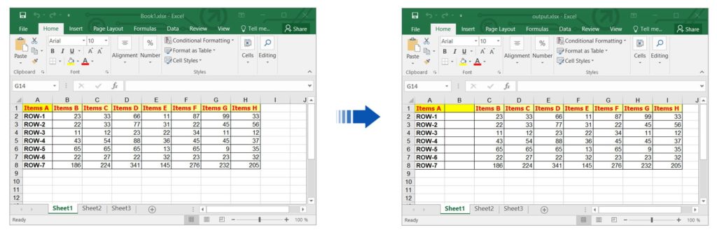Insérer une seule colonne dans des feuilles de calcul Excel à l'aide de C #