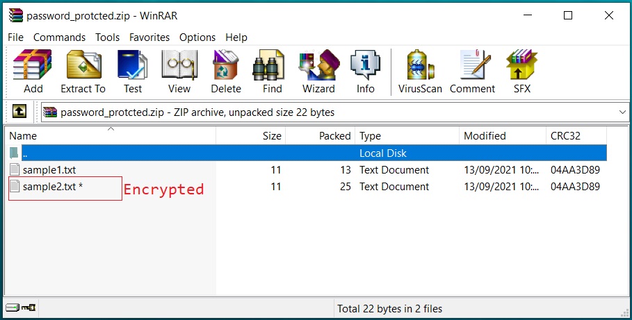 Enkripsi File Tertentu di Arsip ZIP