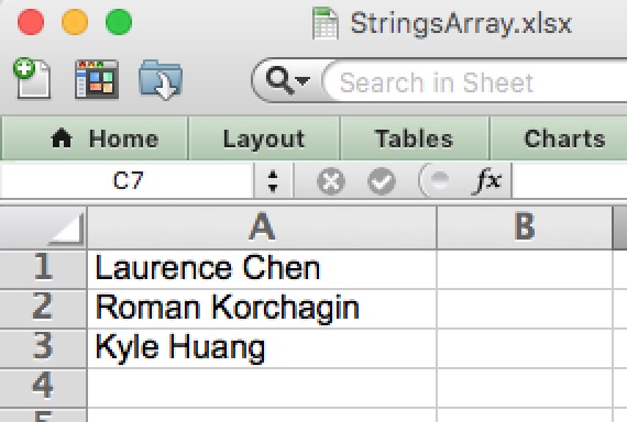 Ekspor String Array ke Excel