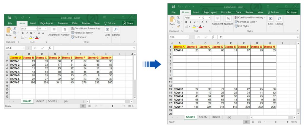 Sisipkan Baris di Lembar Kerja Excel menggunakan C#