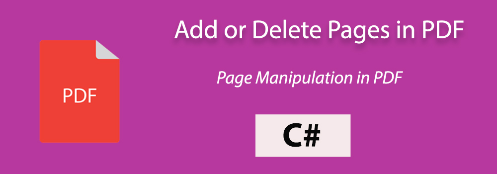 Aggiungi Elimina pagine nel PDF C#