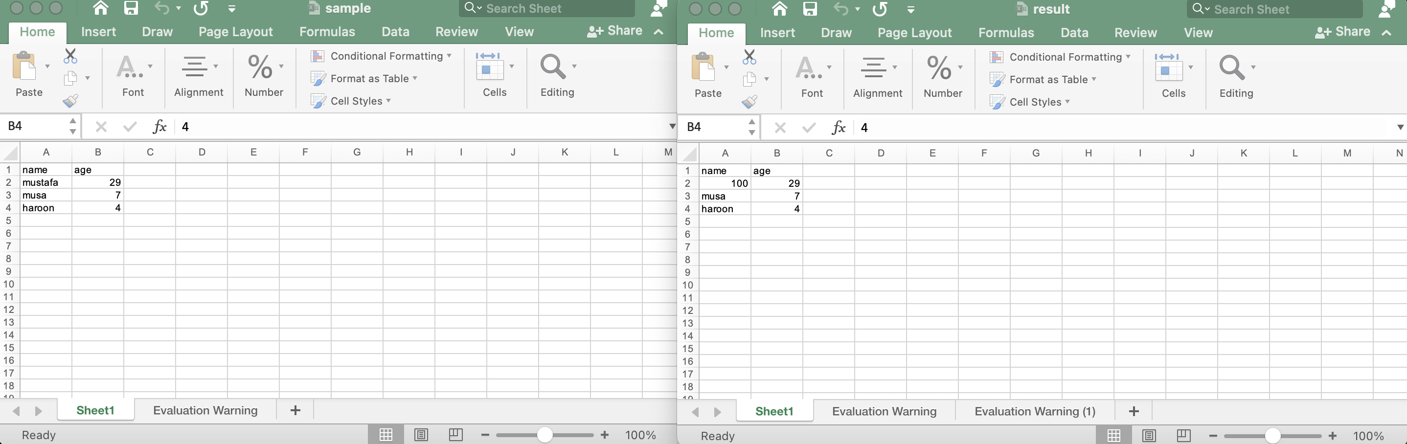 Come modificare il foglio Excel in Node.js