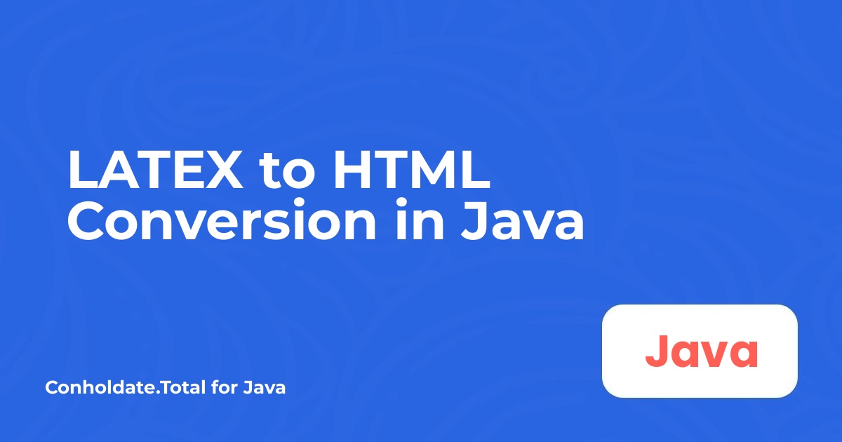 Conversione da LATEX a HTML in Java