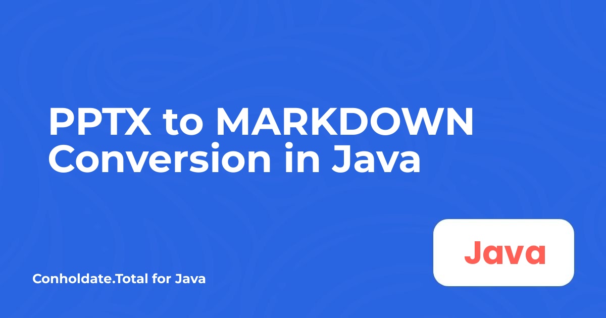 Conversione da PPTX a MARKDOWN in Java