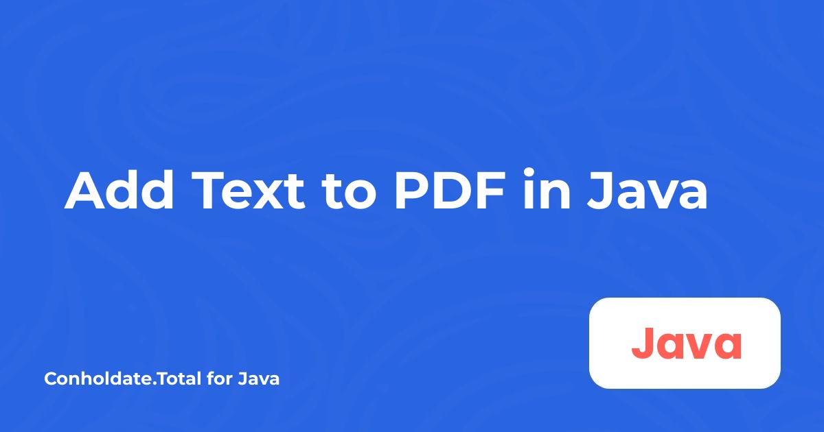 Java에서 PDF에 텍스트 추가