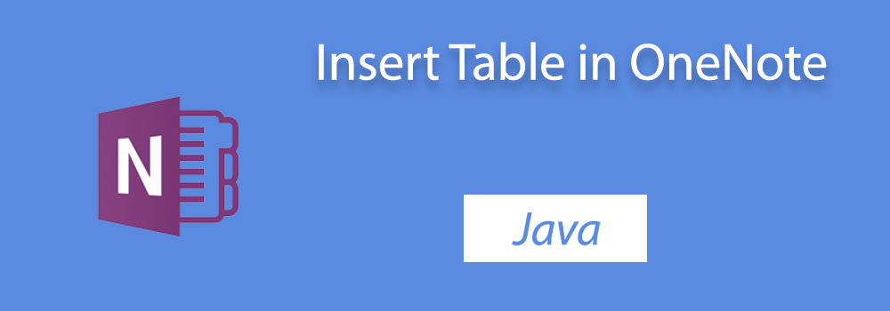 Java를 사용하여 OneNote에 표 삽입