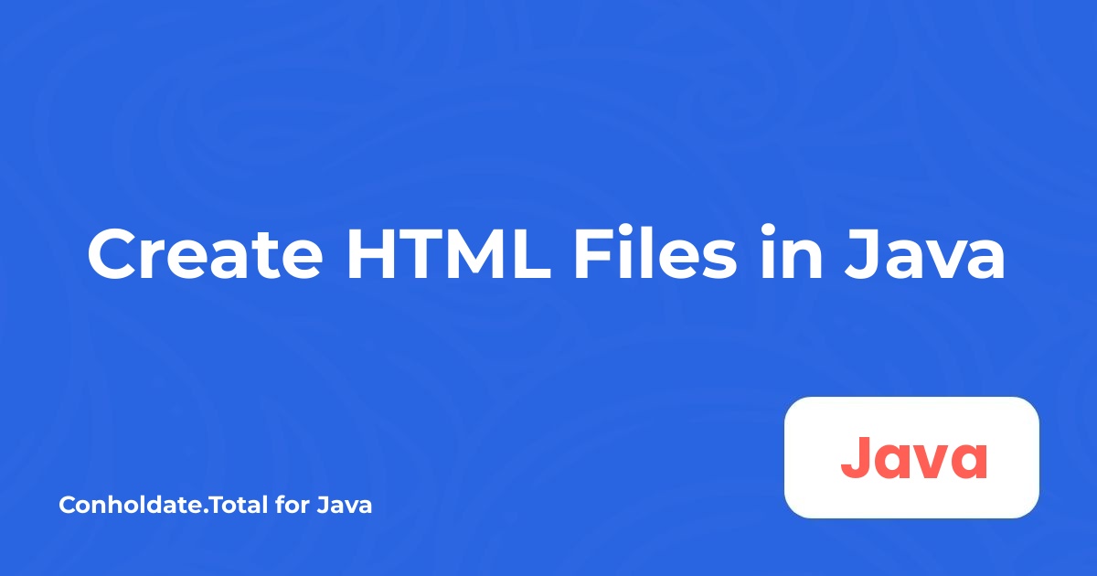 HTML-bestanden maken in Java
