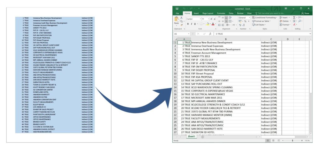 Konwertuj PDF na XLSX