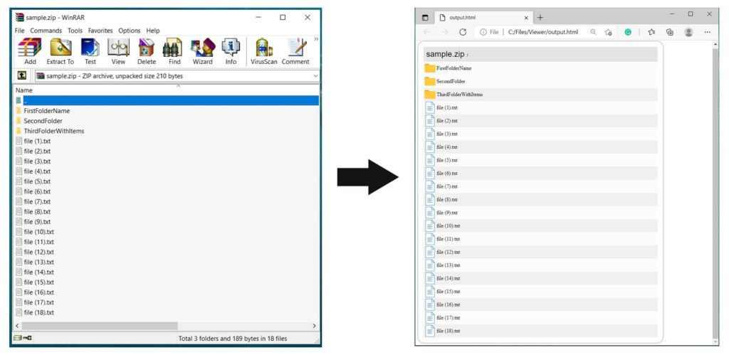 Renderuj archiwa ZIP w formacie HTML