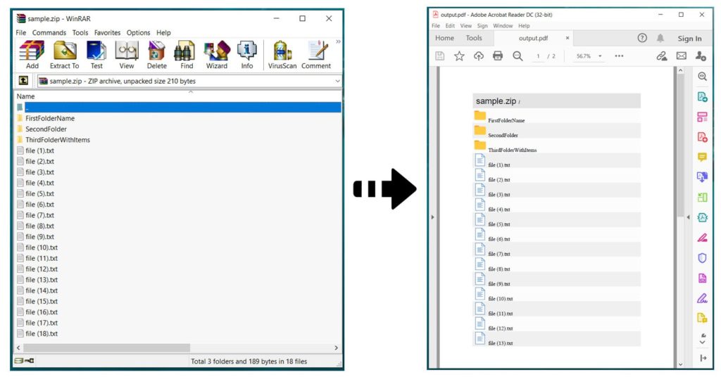 Zobacz zawartość archiwów ZIP w formacie PDF