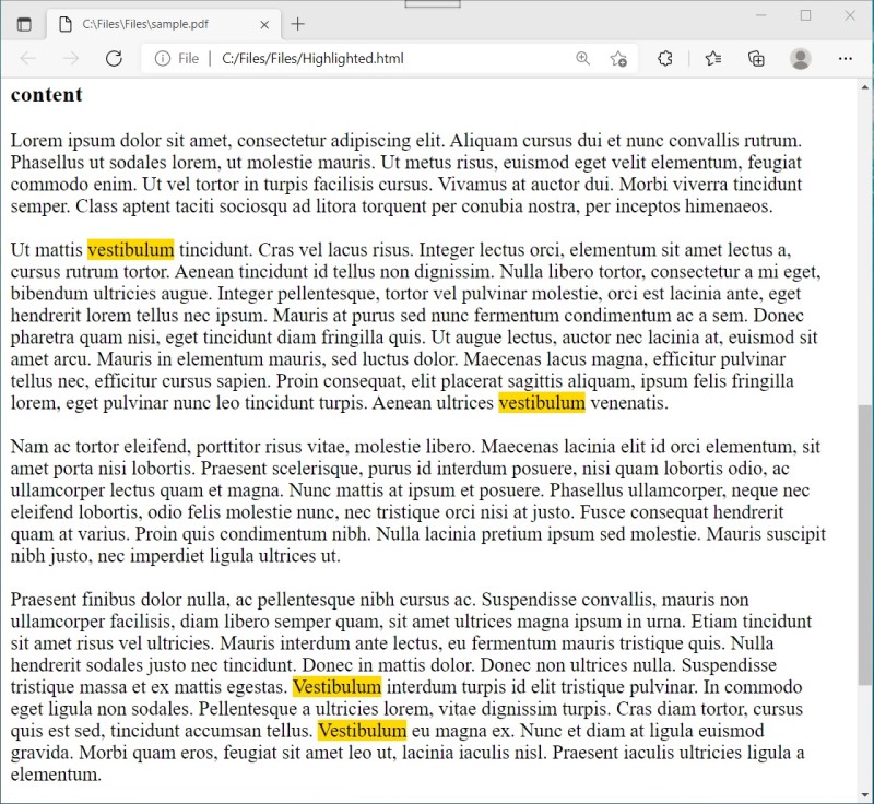 Wyszukaj tekst lub słowo w pliku PDF za pomocą CSharp