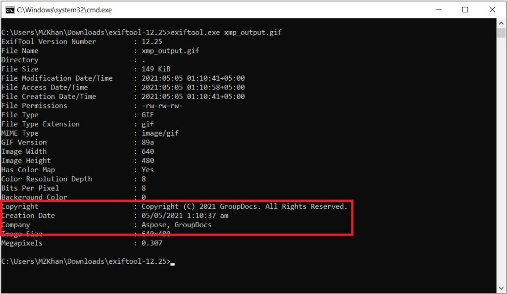 Adicione o pacote de metadados XMP ao GIF usando C#