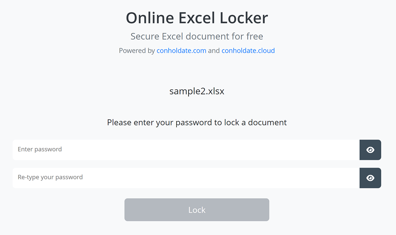Online Excel locker