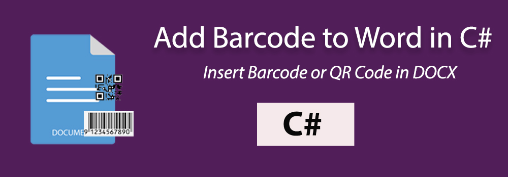 Insira o código QR do código de barras no Word DOCX C#