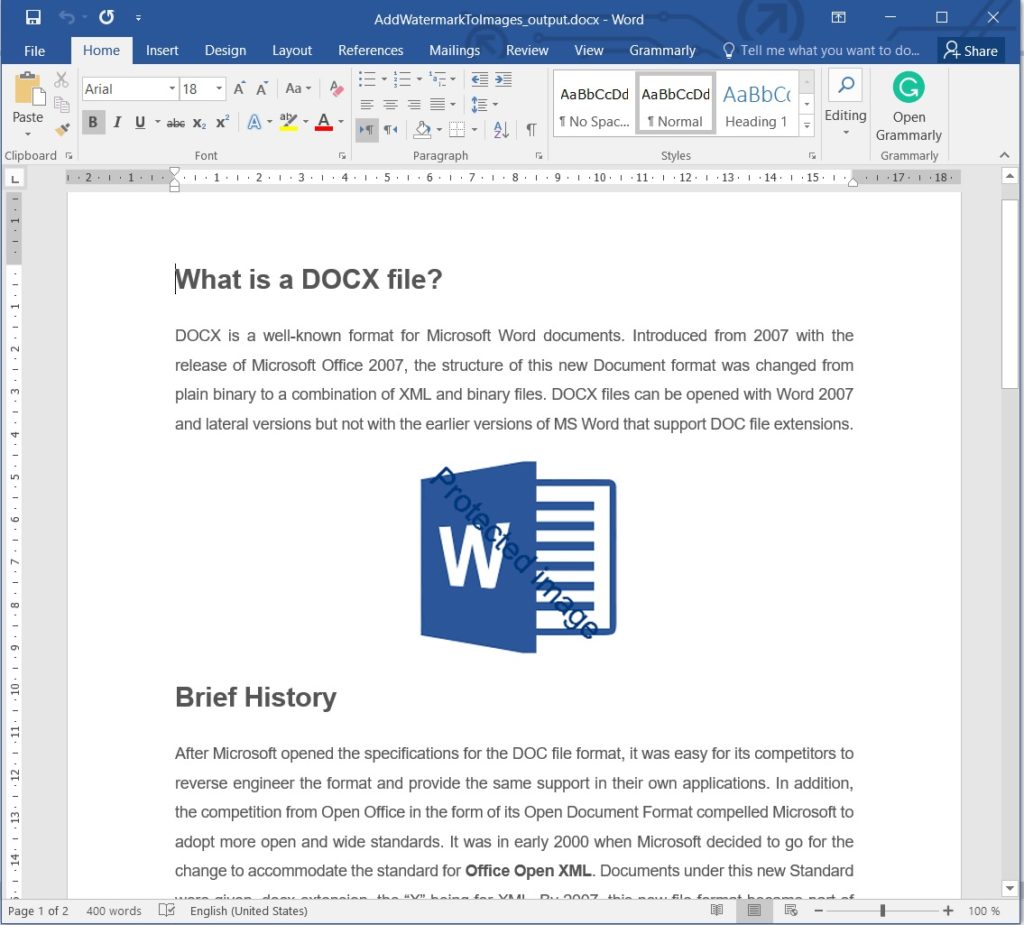 Watermark Images in Word Documents using C#.