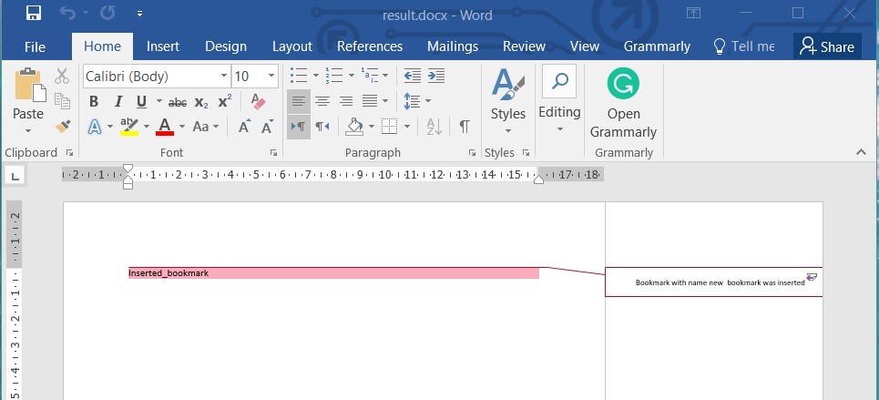 Compare Bookmarks in Word Documents using C#