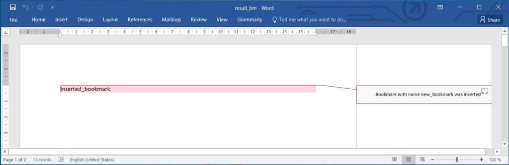 Compare Bookmarks in Word Documents using Java