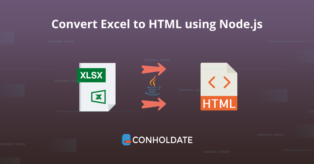 Convert Excel to HTML using Node.js