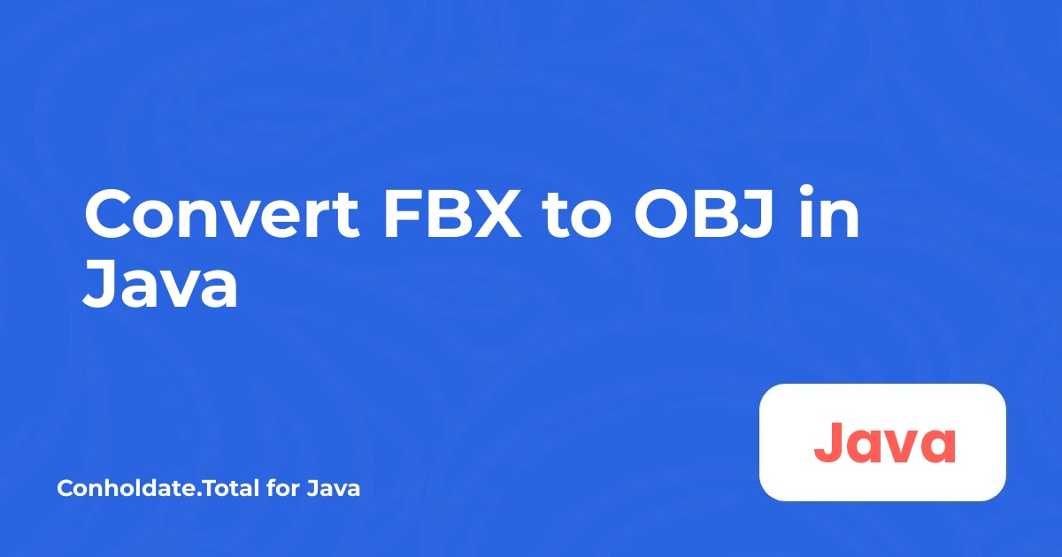 Convert FBX to OBJ in Java