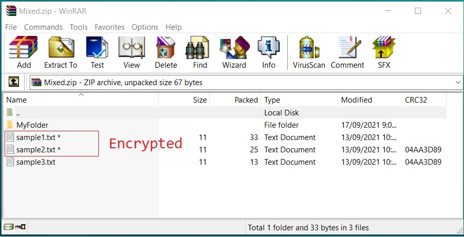 Create Encrypted ZIP Archives with Mixed Encryption