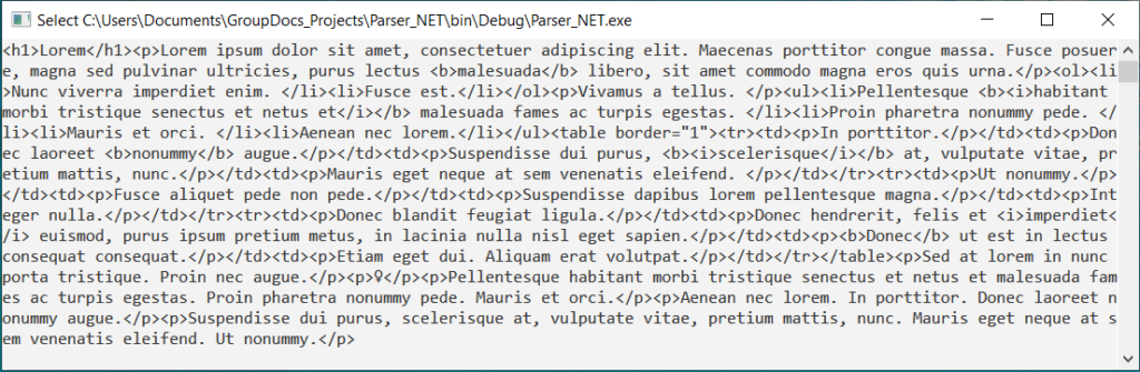 Extract Formatted Text from DOCX using C#