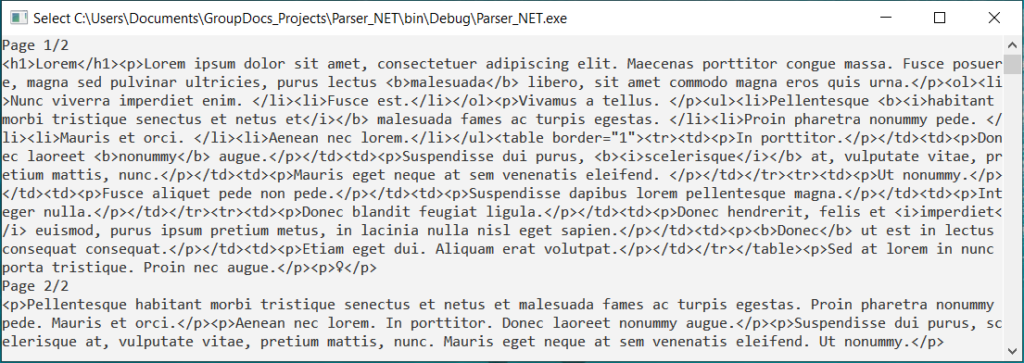 Extract Formatted Text from Pages using C#