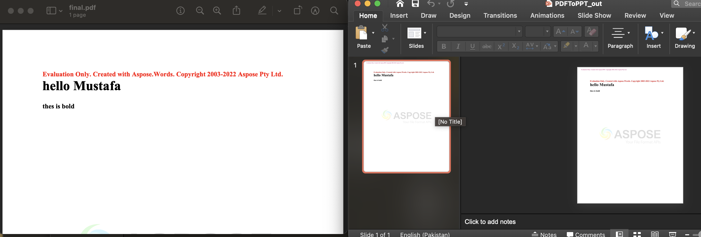 PDF to PPT in C#