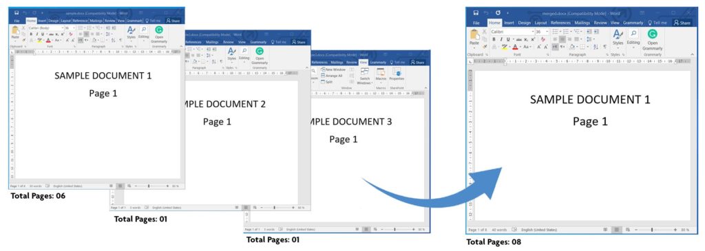 Merge two or more Word Documents using C#