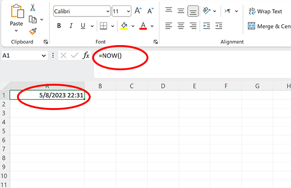 Chèn ngày và giờ hiện tại vào một ô của MS Excel hoặc Google Sheets