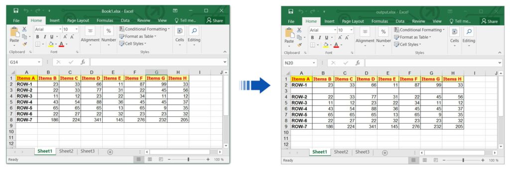 使用 C# 在 Excel 工作表中插入单行